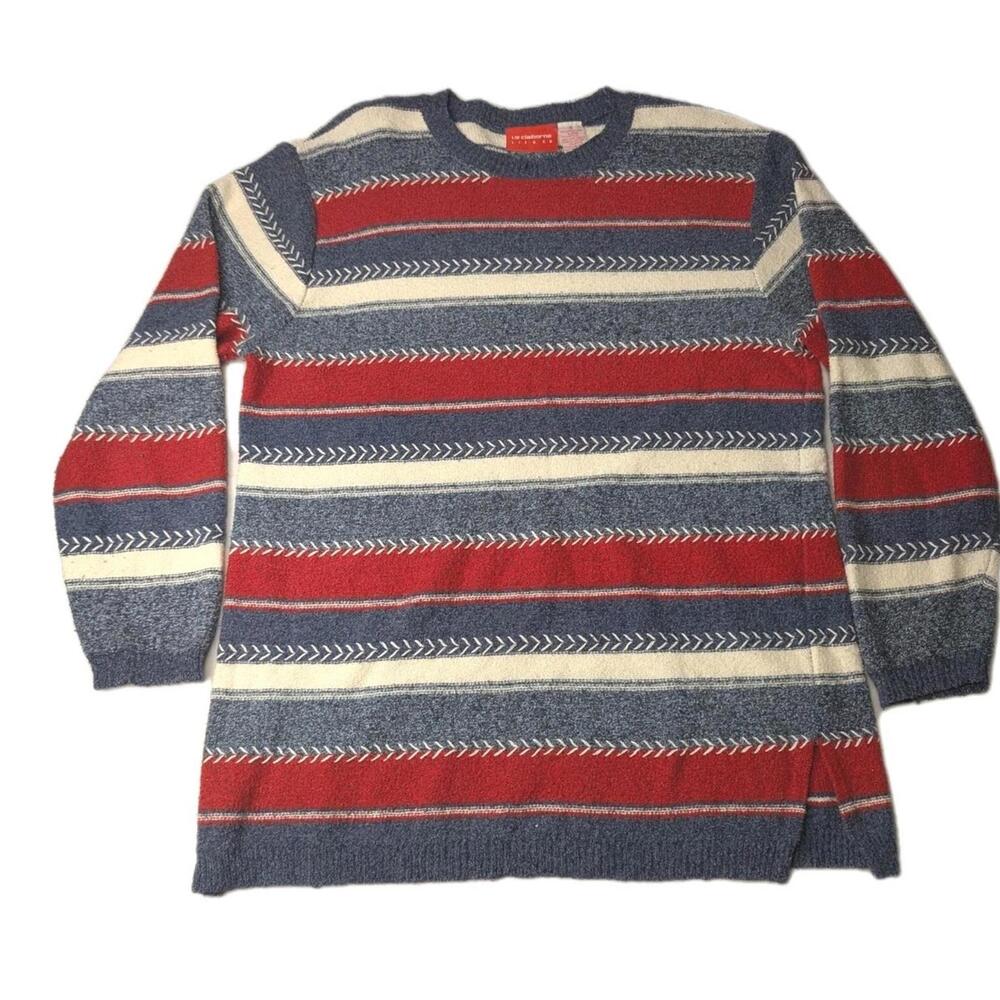 vintage 90s liz claiborne Liz & Co‎ Sz S  Red,Wt,Blue, Sweater